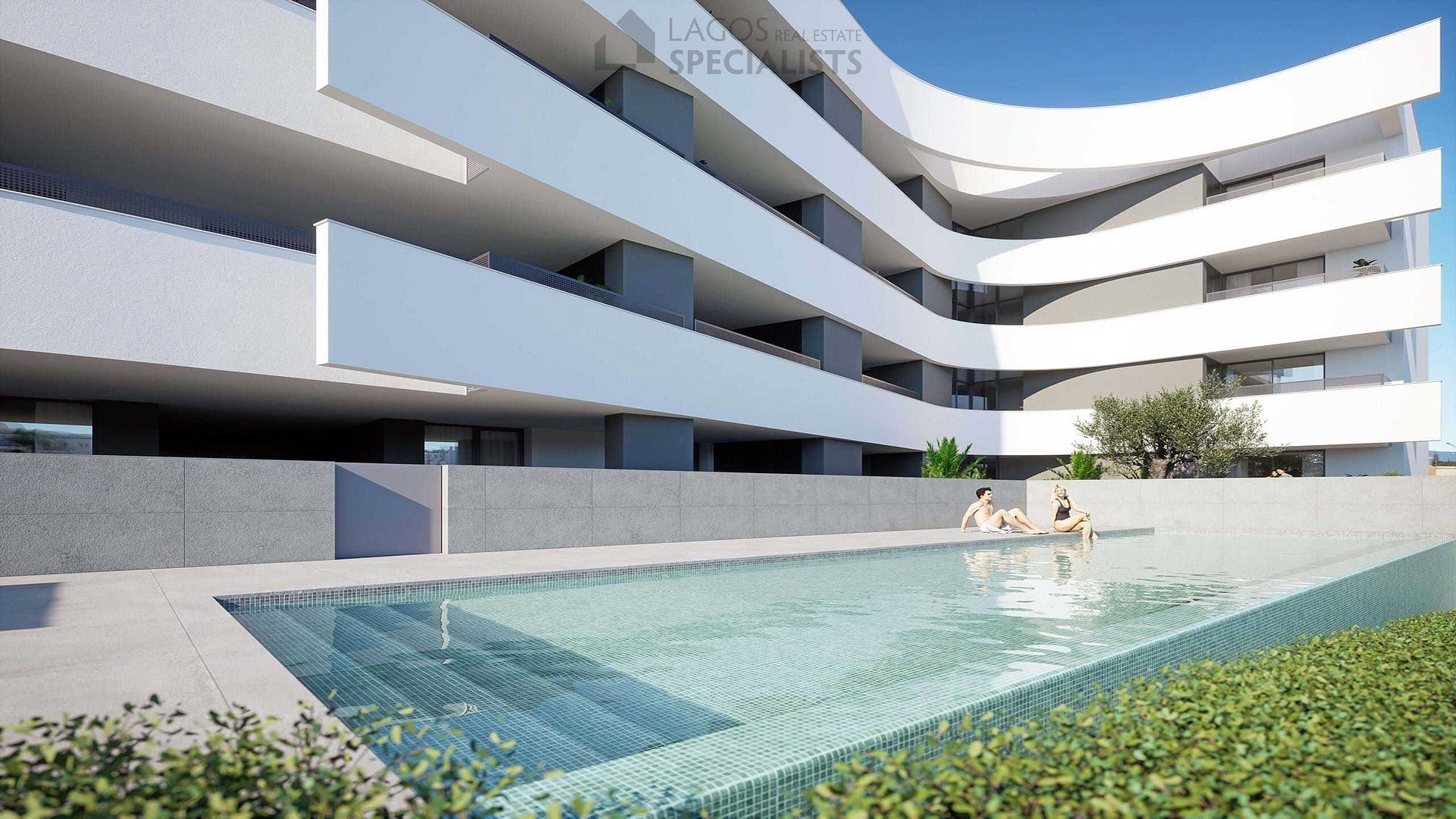 outdoor pool at The Leaf residences in Porto de Mós Lagos