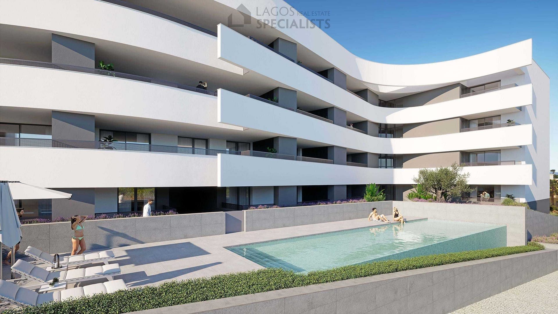 outdoor pool at The Leaf residences in Porto de Mós Lagos